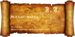 Mutter Netta névjegykártya